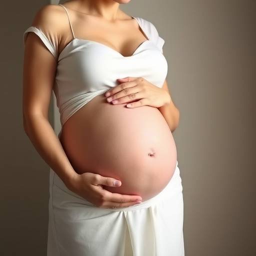 Fotografia de uma mulher grávida durante um ensaio de gestante.